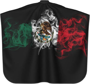 Mexico Flag Salon Barber Cape For Men/Women - Professional Hairdressing Waterproof Hair Cutting Cape With Adjustable Snap Closure-Haircut Apron For Hair Stylist And Home Use-55''X66''