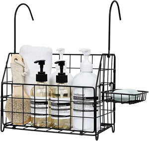 Large Rustproof Shower Caddy Hanging 304 Stainless Steel Hanging Shower Organizer Basket for Bathroom &amp Bathtub Over the Rod Shower Rack for Shampoo Conditioner Soap &amp Bath Accessories