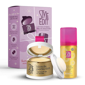 Style Edit Travel Essentials Hair Duo Root Touch Up Powder and Spray | Instant Gray Root Concealer for Grays and Roots Coverage | Light Blonde