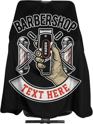 Custom Barber Get Faded Shaves Barber Cape Personalized Haircut Cape with Your Text Name Logo Salon Haircut Apron Customized Unisex Hair Cutting Cape Barber Hairdressing Cape for Men Women
