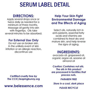 Bel Essence Anti-Wrinkle Oil Serum for Face - 100% Natural Organic Hydrating Serum with Argan Oil-Anti Aging Serum Reduces Fine Lines Firms Skin Evens Skin Tone-All Skin Types-2 oz