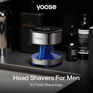 yoose Head Shavers for Bald Men IPX7 Skin Close Electric Razor for Men (Ergonomic Design USB-C 90-Min Usage 5 Floating Cutting Heads) Intelligent PID Control Battery Indicator H5 Silver