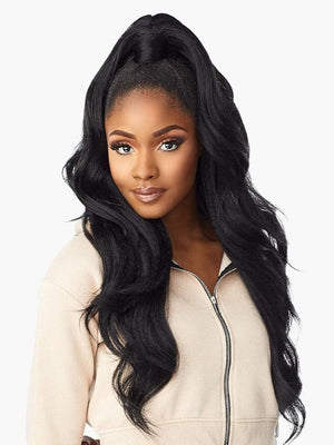 Sensationnel Instant Updown Halfwig Pony - Unit 11 4 Style in 1 Half Wig and Pony Wrap (2 DARKBROWN)