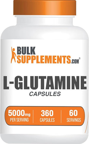 BulkSupplements.com L-Glutamine Capsules - Glutamine Supplement Amino Acid Supplement - Gluten Free 6 Capsules per Serving (5000mg) 360 Count (Pack of 1)