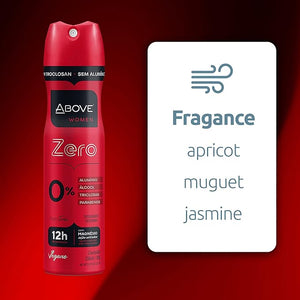 ABOVE Feel Free Zero Set, 4 Pcs - Spray Deodorant for Women - 12-Hour Protection - No Stain - Dry Spray - Aluminum Free Deodorant Spray - Cruelty-Free