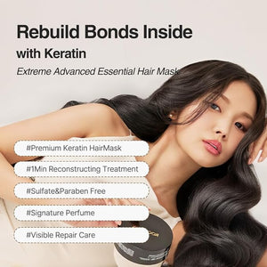 ROOTONIX Extreme Advance Essential Hair Pack for Damaged Hair Korean Hair Treatment Hydrating Repair Mask with Protein Keratin &amp Black Truffle (8.45 fl oz /250ml)