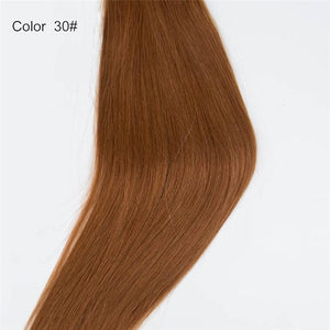 RemeeHi 3/4 Half Wig 100% Indian Remy Human Hair Silky Straight Hair Weft Cap to Choose 18 180g #30 Medium Auburn