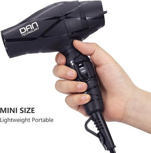 Portable Mini Blow Dryer with Concentrator&ampDiffuser with Nozzle Attachment CeramicLightweight Travel Hair Dryer 2 Heat Settings
