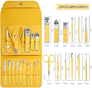 Manicure Cutters Nail Clipper Set Portable Stainless Steel Ear Spoon Nail Clippers Pedicure Nail Scissors ToosGreen SET03