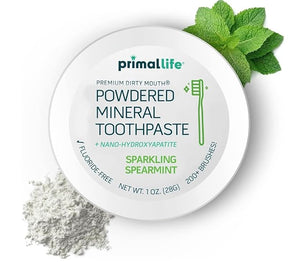 Primal: Life!!! Organics - Dirty Mouth Gum Serum, Natural Essential Oils, Promotes Good Breath, Gentle Mouthwash AND Dirty Mouth Toothpowder, Tooth Cleaning Powder, Spearmint, 1 oz + LuxProdX Sticker