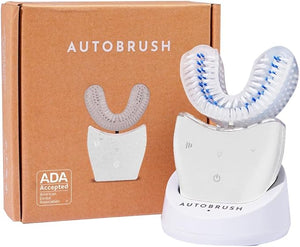 autobrush Sonic Pro Electric Toothbrush ? Only ADA Accepted U-Shaped Brush, Clinically Proven Up to 5.1X Better Cleaning, 30-Second Full Mouth 360 Clean, Rechargeable, Waterproof, White, Men's Regular