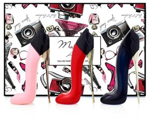 Okian Cool Girl High Heel Perfume Gift Set Box for Women Inspired by Good Girl Eau de Parfum 1oz (3Pack)