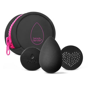 Beautyblender¢ç | Besties Charcoal Blend &amp Cleanse 4-Piece Starter Set Pro Black Makeup Sponge + Solid Charcoal Cleanser .558 oz + Silicone Scrub Mat + Travel Case Made in USA Vegan Cruelty Fre