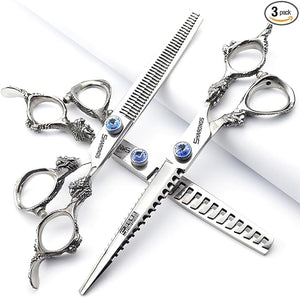 6/7/8/9-inch professional hair clipper set, stainless steel sharp hair clippers, hairdresser specific scissor(7 inches, 3 pieces)