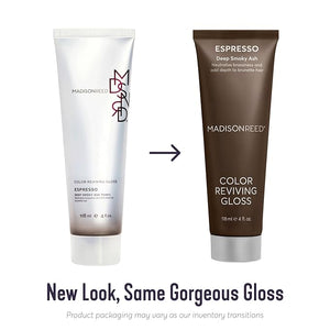 Madison Reed Color Reviving Gloss Espresso - Brown Semi-Permanent Hair Dye Enhances Hair Color &amp Corrects Tone Adds Brilliant Shine Keratin &amp Argan Oil 4 Fl Oz (118 mL)