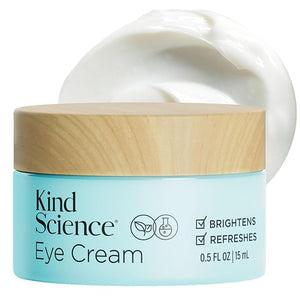 Kind Science by Ellen DeGeneres Eye Cream - Under Eye Cream for Wrinkles Noticably Smooths &amp; Moisturizes - Anti Aging with Hyaluronuic Acid, Vitamin C - Fragrance Free, Paraben Free, 0.5 fl oz