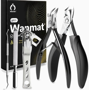 5 in 1 Professional Toenail Clippers for Thinck &amp Ingrown Nails Upgraded Podiatrist Toe Nail Clippers for Men Sharp Blade Nail Cutter Set Wanmat