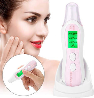 Sonew Digital Skin Tester Pen with LCD Display Precision Facial Skin Moisture/Oil Analyzer for Skin Care for Traveling Home Beauty Salon (White)