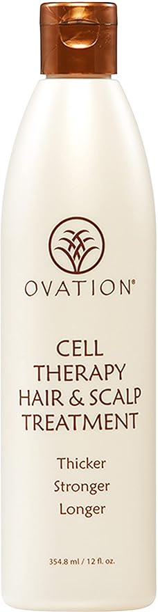 Ovation Hair Cell Therapy Hair Growth &amp Scalp Treatment for Men &amp Women - For All Hair Types Helps Reduce Breakage &amp Split Ends - No Minoxidil Sulfates or Parabens - With Biotin Vitami