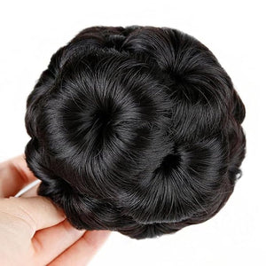 Hair Accessories 1 Pack Synthetic Curly Bun Women's Ponytail Donut Claw Clip Wig Hair Extensions Black Brown for Women's Daily Use Hair Pieces For Women(43 pcs)
