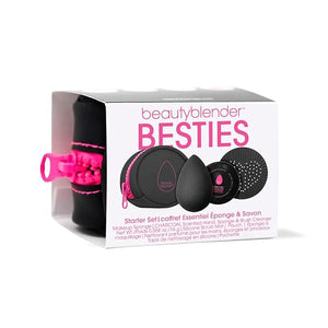 Beautyblender¢ç | Besties Charcoal Blend &amp Cleanse 4-Piece Starter Set Pro Black Makeup Sponge + Solid Charcoal Cleanser .558 oz + Silicone Scrub Mat + Travel Case Made in USA Vegan Cruelty Fre