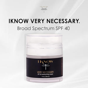 IKNOW VERY NECESSARY Broad Spectrum SPF 40 Skincare, Sun Protection Cream for UV Protection, Broad Spectrum SPF 40 Moisturizer Lotion for Pro-Aging, Spf 40 Facial Moisturizer and Sunblock