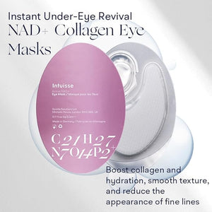Active NAD+ Collagen Eye Mask - 5% Pharma-Grade NAD+ Advanced Liposomal Formulation - Smoothing &amp Depuffing Patches - Peptide-Enhanced Undereye Treatment (0.44 fl oz)