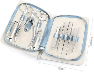 10 in 1 Manicure Tools Personal Set Professional Stainless Steel Nail Clippers Set Hand Care Foot Care
