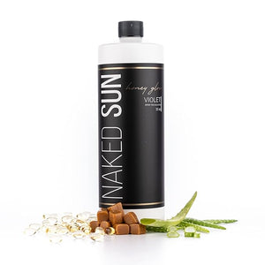 Naked Sun Honey Glow Violet Spray Tan Solution - 32 oz Airbrush Sunless Self Tanning Spray