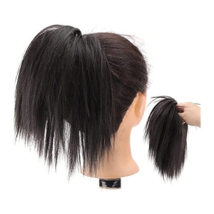 Hair Extensions Short Ponytail Extensions Synthetic Straight Hair Hair Bun with Elastic Band Hair Accessories Women Wig Hair Bun Hair Pieces For Women (Color : E)