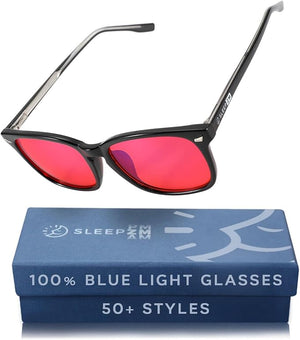 100% Blue Light Blocking Glasses - Women + Men - Better Sleep - Anti Eye Strain Protection - Computer Screens Gaming