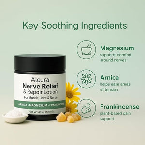 Alcura Nerve Cream Alcura Neuropathy Lotion with Arnica &amp Magnesium for Knee Lumbar Neck Hand and Foot 4 oz1 Pcs