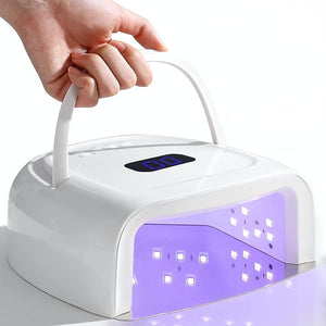 60W Rechargeable UV LED Nail Lamp Faster Wireless Nail Dryer Gel Polish Light 42 Beads &amp Portable Handle Professional Curing Lamp For Fingernail and Toenail Auto Sensor &amp Quick Dry Nail Mac