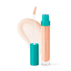 Thrive Causemetics Sheer Strength Lip Plumping Peptide Gloss, Lip Plumper with Vitamin E, Peptides, Plumps, Smooths &amp; Hydrates Lips, High Shine, Vegan &amp; Cruelty Free, Emily (Clear Shimmer)