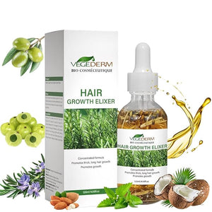 Hair Growth Elixir | Natural Hair Growth Oil for Scalp &amp Beard | Hair fall control Serum for Women &amp Men | Rosemary Castor Oil Biotin | Treatment for Longer Hair &amp Beard | 4.05 Fl Oz