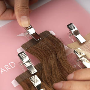 Hair Extension Hanger Carrier Tape in Placement Board Pink Color Hair Display Holder Rack with Clips hairpin Hair Styling Tool for Tape in Hair Extensions