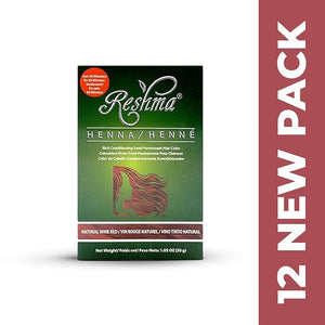 Reshma Beauty 30 Minute Henna Hair Color Infused with Organic Henna Lawsonia Inermis 100% Gray Coverage for Soft Shiny Hair Plant-Based Hair Dye?12.6 oz Pack of 12 (Wine Red)