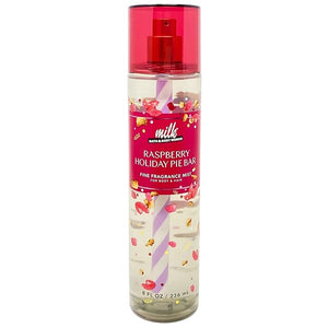 Bath &amp; Body Works Raspberry Holiday Pie Bar 3 Pack Fragrance Mist Bundle with a Himalayan Salts Springs Bar Soap