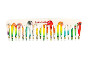 Rock &amp Ruddle Wide Tooth Comb | Perfect for Detangling Wet Hair and Applying Hair Color - Lovebirds