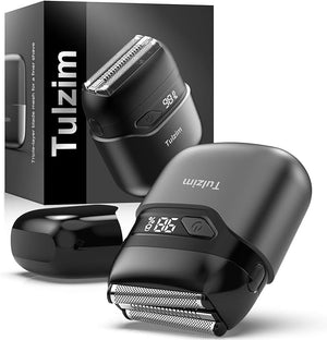 Electric Foil Shaver for Men: Mini Electric Razor for Face - IPX7 Waterproof Cordless Razor with LED Display - 3 Floating Blade USB-C Fast Rechargeable for Travel &amp Home - Carbon Gray