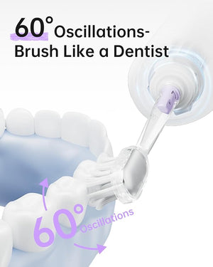 Laifen Wave Special Electric Toothbrush New 2025 Version Oscillation &amp Vibration Sonic Electric Toothbrush for Adults with App 2 Brush Heads IP68 Waterproof Travel-Friendly (Misty Lavender)