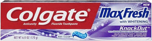Colgate Max Fresh Toothpaste - KnockOut - With Odor Neutralizing Technology - Net Wt. 6 OZ (170 g) Per Tube - Pack of 4 Tubes
