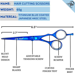 Hair Cutting Scissors Set, Professional Hairdressing Shears Kit Dark Blue (Hair Trimming Shears &amp; Barber Thinning Scissors Set) for Men Women Home Salon (Dark Blue) Set 6"