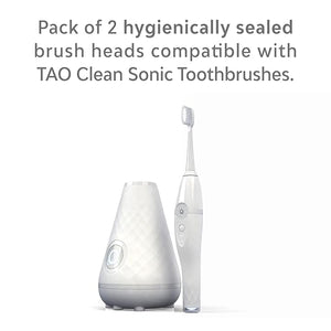 TAO Clean Sonic Electric Toothbrush Replacement Heads (2-Pack) ? Whitening Head ? Replacement Heads for The TAO Clean Electric Toothbrush and Docking Station