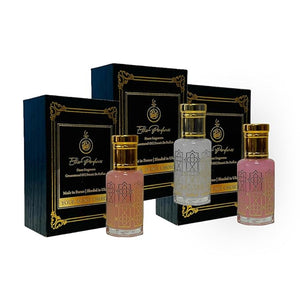 Musk Tahara Combo 3Pc Set 3 x 12mL - Alcohol Free Arabian Body Oil Perfume with Glass Dapper (WHITE MUSK+PINK MUSK+ BLUEBERRY MUSK)