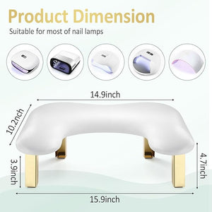 Nail Arm Rest Arm Rest for Nails Tech PU Leather Nail Tech Arm Rest U-Shaped Hand Rest for Nails Tech Foldable Manicure Hand Rests for Foot Hand Rest White