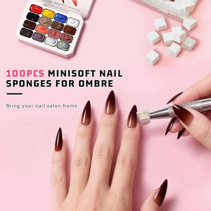 Sponge Pat Paint Nail Gel Ombre Nails Gradient Gel Nail Blush Blooming Aura Nails Drawing Stripper Floral Painting DIY Nail Art No Wipe UV/LED Curing (16 Colors J)