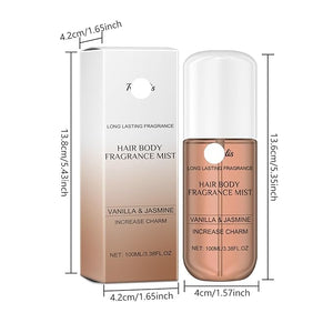 Vanilla Jasmine Scented Fragrance Spray - Natural Fresh Floral Fragrance For Long-lasting Aroma On Hair Body Clothes &amp More(2PCS)