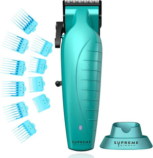 Supreme Trimmer Vader Clipper with DLC Taper Blade STC5098 | 210 Min Run Time 7500 RPM Hair Trimmer | Professional Brushless Motor Barber Clipper | Light Blue