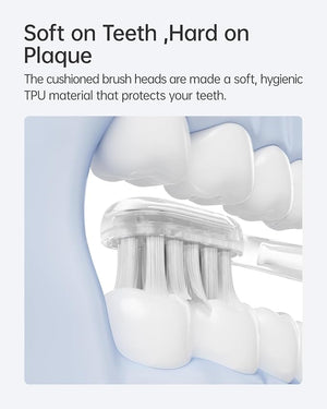 Laifen Cushioned Toothbrush Heads 6 Pack New 2025 Version Replacement Heads Compatible with Wave/Wave Special Electric Toothbrush (Ultra-Whitening)